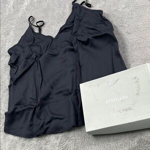 NEW Ettitude M Black Onyx 100% Clean Bamboo Cami Lingerie PJ Lounge